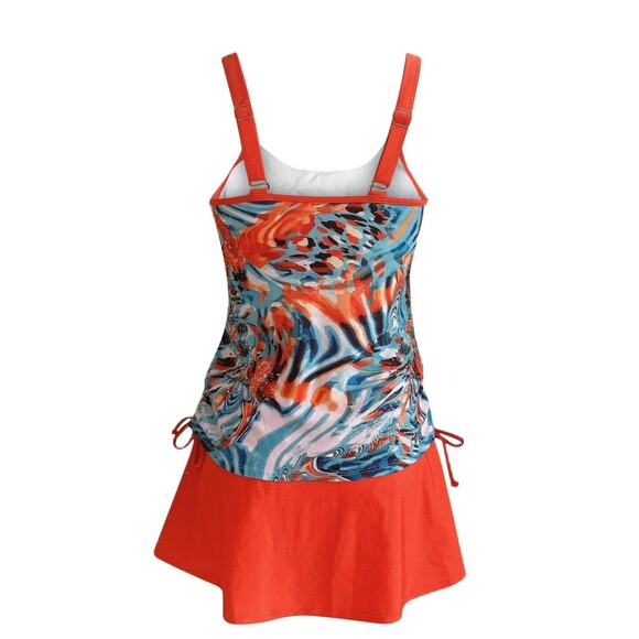 NWOT Summer Hawaiian Tropical Print Beach Tankini  Skort Bathing Swimsuit 4XL - Picture 8 of 13